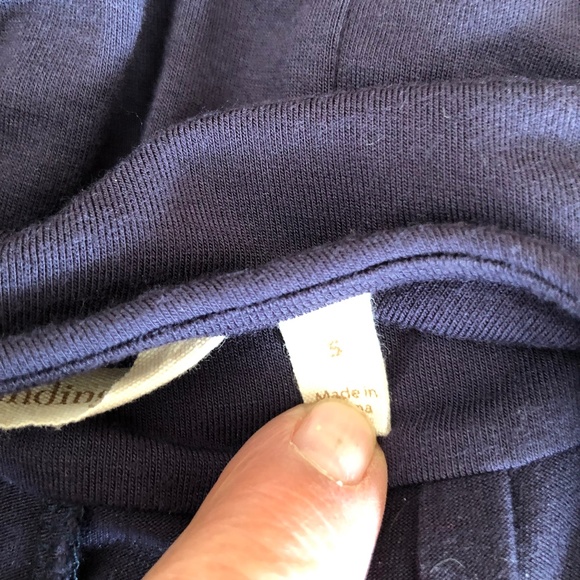 Navy Blue Long Sleeve Pleated Stretch Tunic Top Soft Cozy - Picture 5 of 7